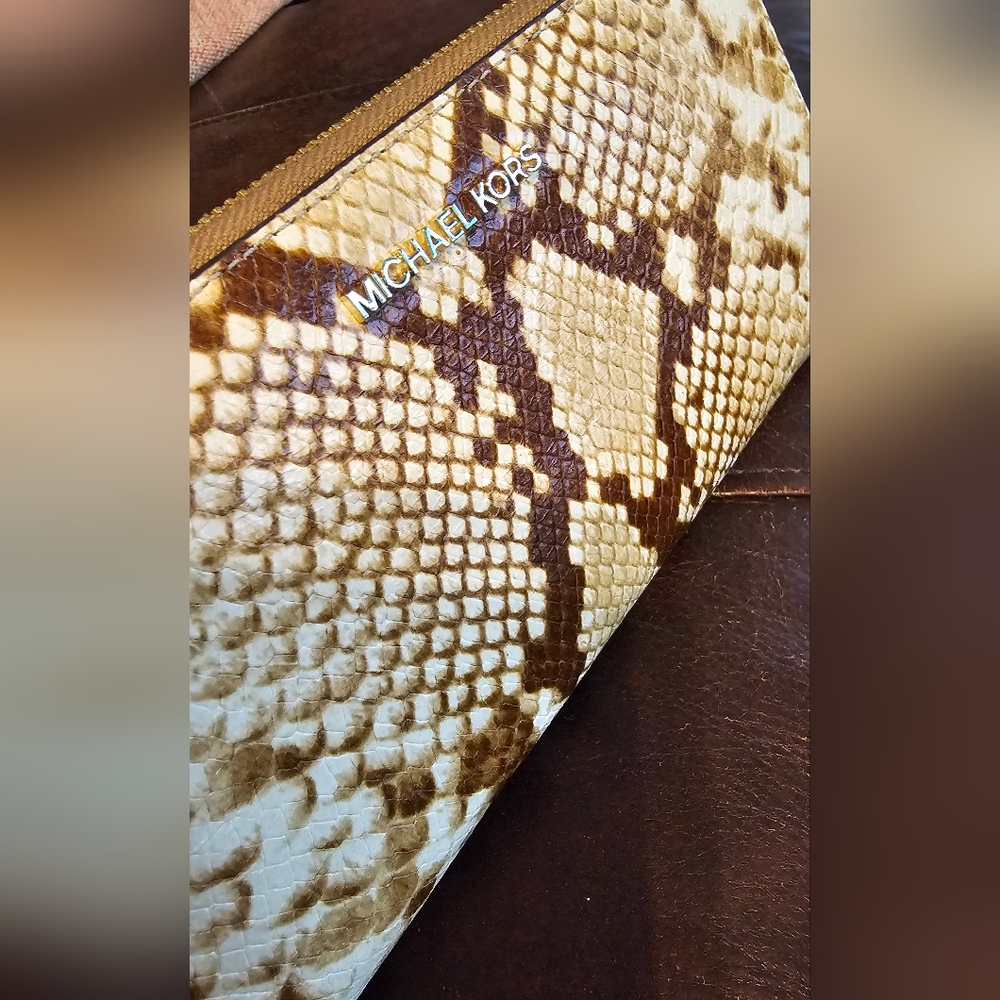 Michael Kors Jet Set Long Python Croc Embossed Le… - image 2
